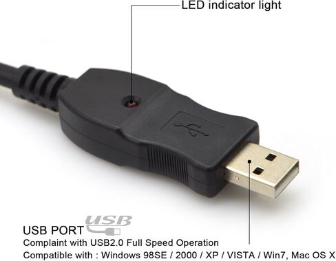 VAlinks USB Guitar Cable, USB Guitar Cord Male to 6.35mm 1/4" Mono Male Electric Guitar Cable, Computer Audio Connector Cord Adapter for Music Instrument Recording Singing (3m/10ft) in Kuwait