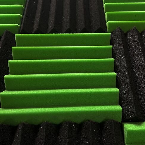 48 بلاط حائط من الإسفنج الصوتي باللون الأسود/الأخضر 12 بوصة × 12 بوصة × 2 بوصة in Kuwait