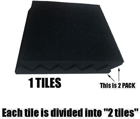 48 بلاط حائط من الإسفنج الصوتي باللون الأسود/الأخضر 12 بوصة × 12 بوصة × 2 بوصة in Kuwait