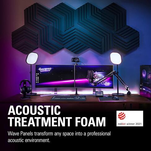 لوحات Elgato Wave: 6 لوحات معالجة صوتية، ورغوة مزدوجة الكثافة، وإطارات EasyClick خاصة، وتصميم معياري، وسهولة الإعداد والإزالة - أزرق in Kuwait