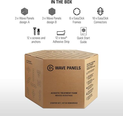 لوحات Elgato Wave: 6 لوحات معالجة صوتية، ورغوة مزدوجة الكثافة، وإطارات EasyClick خاصة، وتصميم معياري، وسهولة الإعداد والإزالة - أزرق in Kuwait