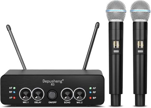 ميكروفون لاسلكي محمول Depusheng R3 UHF، ميكروفون لاسلكي ديناميكي معدني بالكامل، مناسب للكاريوكي، الكنيسة، الزفاف، المؤتمرات، الحفلات in Kuwait