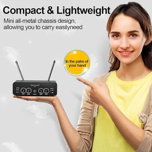 ميكروفون لاسلكي محمول Depusheng R3 UHF، ميكروفون لاسلكي ديناميكي معدني بالكامل، مناسب للكاريوكي، الكنيسة، الزفاف، المؤتمرات، الحفلات in Kuwait