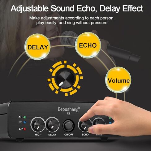 ميكروفون لاسلكي محمول Depusheng R3 UHF، ميكروفون لاسلكي ديناميكي معدني بالكامل، مناسب للكاريوكي، الكنيسة، الزفاف، المؤتمرات، الحفلات in Kuwait