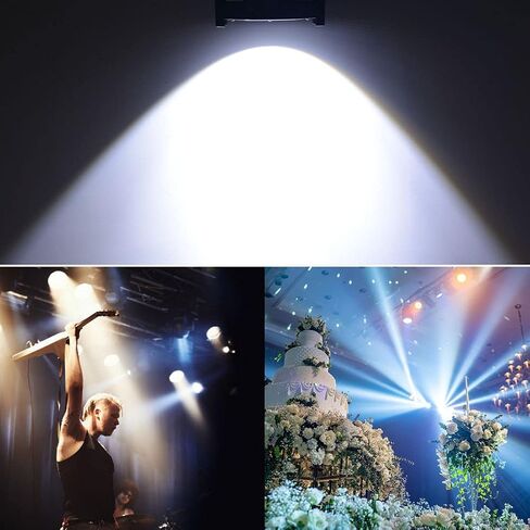 Seven Stars 200W COB Lights, LED Par Light Warm White & Cool White Stage Wash Lights, DMX Stage Lights for Church/Party/Stage Show/Club/Karaoke（1 Pack） in Kuwait