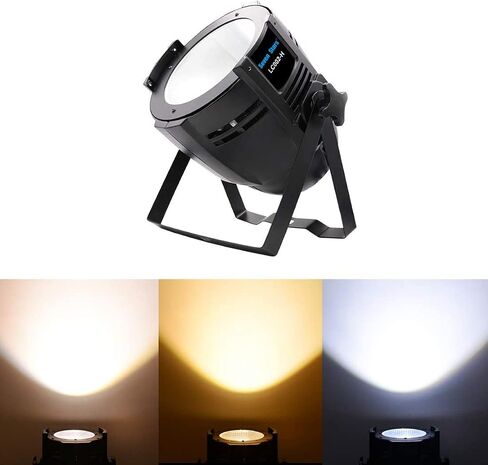 Seven Stars 200W COB Lights, LED Par Light Warm White & Cool White Stage Wash Lights, DMX Stage Lights for Church/Party/Stage Show/Club/Karaoke（1 Pack） in Kuwait