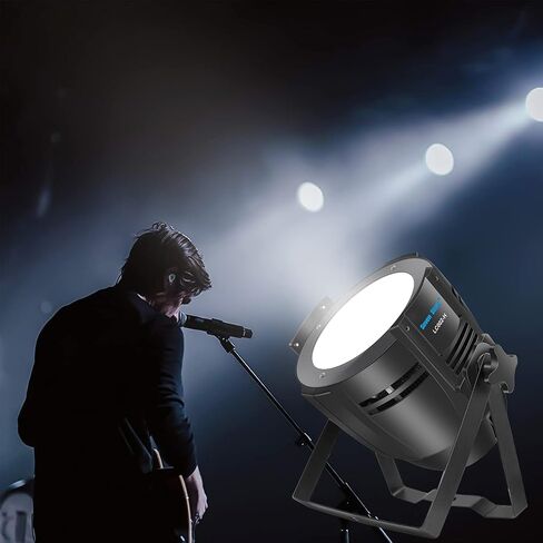 Seven Stars 200W COB Lights, LED Par Light Warm White & Cool White Stage Wash Lights, DMX Stage Lights for Church/Party/Stage Show/Club/Karaoke（1 Pack） in Kuwait
