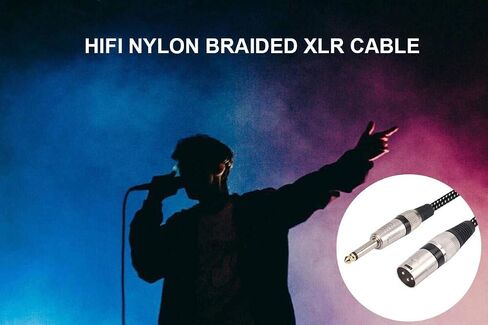 كابلات XLR ذكر إلى 1/4 بوصة TS 3 أقدام/2 حزمة، نايلون مضفر XLR 3 دبوس ذكر إلى ربع بوصة 6.35 مم TS ذكر سلك توصيل غير متوازن سلك ميكروفون (موصلات نحاسية نقية) in Kuwait
