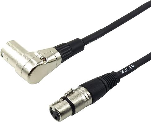 WJSTN 3 pin Right-Angle Male XLR to Straight Female XLR Plug Cable, Right Angle XLR Adapter 2ft/2 Pack in Kuwait