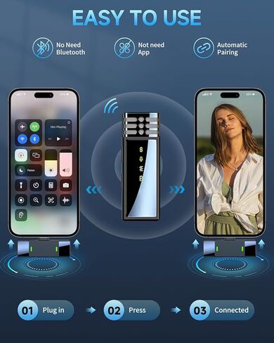 2Pack Professional Wireless Lavalier Microphone for iPhone iPad, Plug-Play 2.4G Ultra-Low Delay Built-in Noise Reduction Chip Clip on Lapel Mic for Video Recording Interview Podcast Vlog YouTube in Kuwait