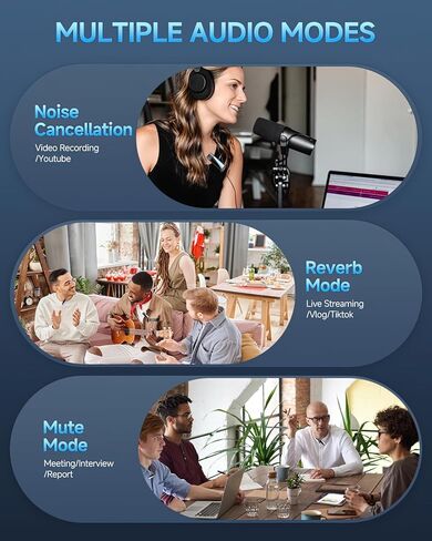 2Pack Professional Wireless Lavalier Microphone for iPhone iPad, Plug-Play 2.4G Ultra-Low Delay Built-in Noise Reduction Chip Clip on Lapel Mic for Video Recording Interview Podcast Vlog YouTube in Kuwait