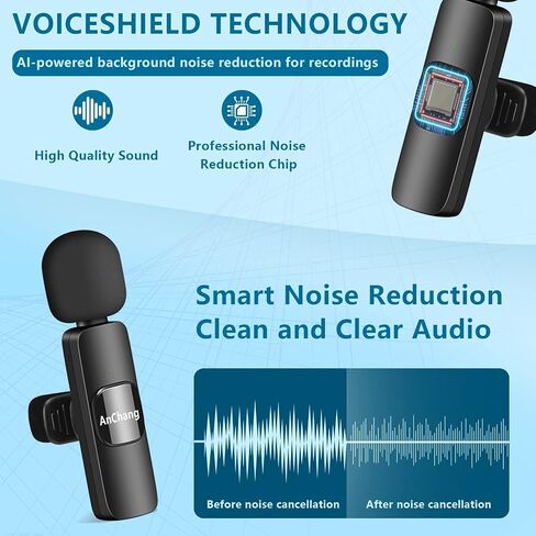 Wireless Lavalier Microphone for USB C Phone,Mini Plug-Play 2 Tiny Wireless Microphones for USB C Android Phone for Video Recording, YouTube/Facebook/TikTok/Interview/Vlog in Saudi Arabia