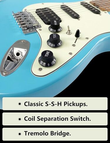 Censtar Electric Guitar,Coil Split H-S-S Pickups 6-string guitarra electrica,Roasted Mahogany Body and Maple Neck,Venus Solid Body Electric Guitars for Adults,for Professional/Full Size in Kuwait