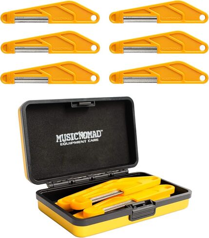 MusicNomad MN670 6 pc. Diamond Coated Acoustic Guitar Nut Slotting Files Set - Light/Medium Strings, with Storage Case in Saudi Arabia