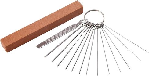 مجموعة مبرد سرج جسر الجيتار، 13 مبرد من الفولاذ المقاوم للصدأ بأحجام مختلفة مع حجر طحن للجيتار الصوتي الكهربائي القيثارة والجيتار والبانجو والمندولين (أخضر) in Kuwait