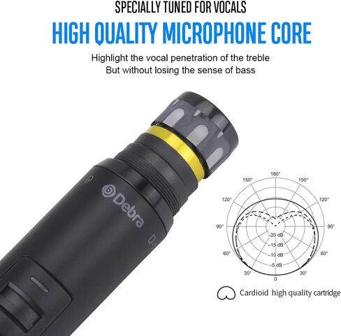 D Debra Audio D-440 UHF 4-Channel Wireless Microphone System with 4 Cordless Mics, Home Karaoke KTV Set, Ideal for Party, Church, Weddings, Stage, DJ, Outdoor, 300 Ft (2 Handheld & 2 Bodypack) in Kuwait