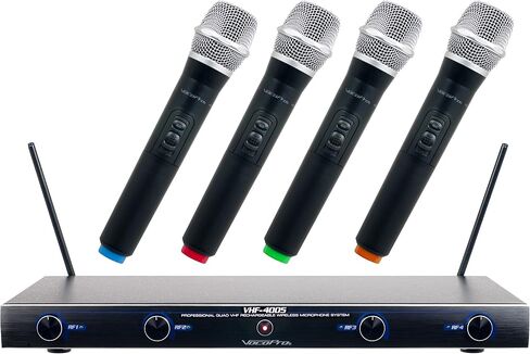VOCOPRO VHF-4005 Four Channel Rechargeable VHF Wireless Microphone System in Saudi Arabia