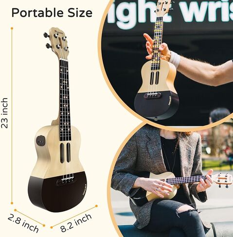 قيثارة الحفلات الموسيقية من بوبولي مقاس 23 انش من الخشب مع دروس مجانية عبر الانترنت للمبتدئين والبالغين والمراهقين والاطفال in Kuwait