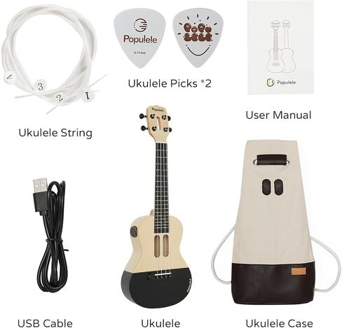 قيثارة الحفلات الموسيقية من بوبولي مقاس 23 انش من الخشب مع دروس مجانية عبر الانترنت للمبتدئين والبالغين والمراهقين والاطفال in Kuwait