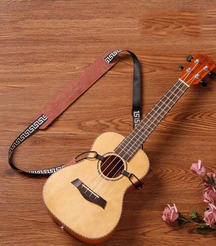 حزام كتف مزدوج الخطاف، لا يحتاج للثقب للجيتار الكلاسيكي سوبرانو تينور باريتون - مشبك على خطاف J بدون استخدام اليدين، حزام كتف بدون ثقب للاطفال والكبار (اسود وابيض) in Kuwait