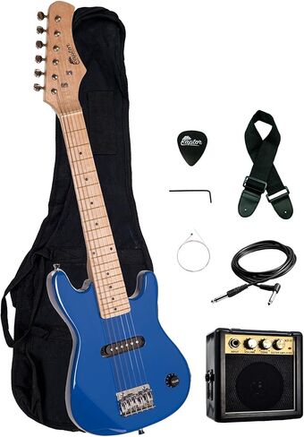 رابتور مجموعة جيتار كهربائي EP3 مقاس 30 انش للاطفال مقاس 1/2 مع مضخم صوت محمول 3 واط وشنطة جيتار وحزام وكابل وريشة رابتور - ازرق in Kuwait