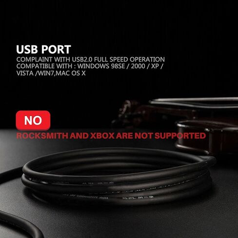 كابل جيتار يو إس بي، كابل تسجيل USB للكمبيوتر الشخصي مع كابل تسجيل USB، كابل تسجيل يو إس بي إلى 6.5 مم كابل تسجيل كمبيوتر جاك (كابل غيتار يو إس بي in Kuwait