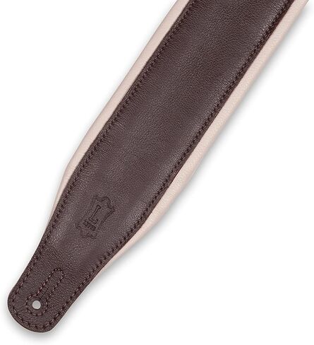 Levy's Leathers 3.25" Wide Garment Leather Guitar Strap in Dark Brown with Cream Backing (M26GP-DBR-CRM) in Saudi Arabia