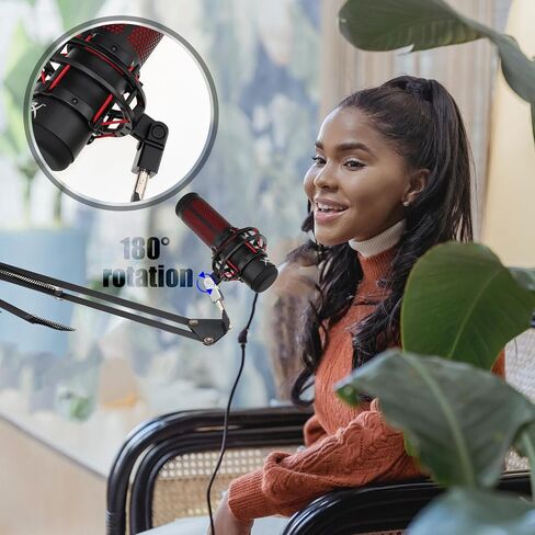محول تركيب الميكروفون لـ Hyperx Quadcast مع محول برغي 3/8 بوصة أو 1/4 بوصة، يعمل مع حامل ميكروفون HyperX QuadCast وذراع ذراع الرافعة المتين للميكروفون (فضي) in Saudi Arabia
