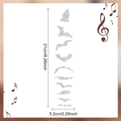PLIGREAT 2 Pcs Guitar Inlay Stickers, Guitar Fretboard Markers Bats Decals for Acoustic Guitars Electric Guitars Bass Decor Musical Instrument Decorations Removable DIY Guitar Neck Stickers in Saudi Arabia