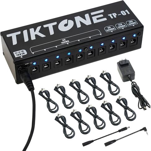 TIKTONE TP-01 Guitar Pedal Power Supply 10 DC Outputs for 9V/12V/18V Effect Pedal in Saudi Arabia