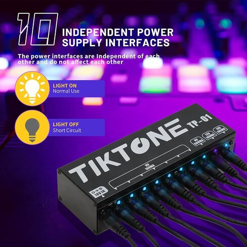 TIKTONE TP-01 Guitar Pedal Power Supply 10 DC Outputs for 9V/12V/18V Effect Pedal in Saudi Arabia