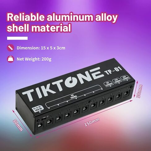 TIKTONE TP-01 Guitar Pedal Power Supply 10 DC Outputs for 9V/12V/18V Effect Pedal in Saudi Arabia