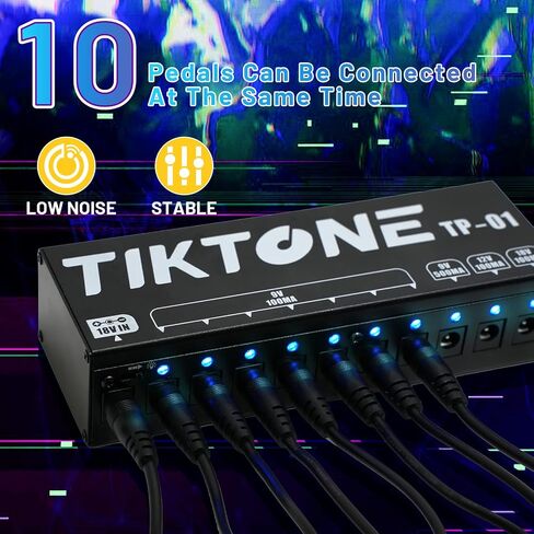 TIKTONE TP-01 Guitar Pedal Power Supply 10 DC Outputs for 9V/12V/18V Effect Pedal in Saudi Arabia