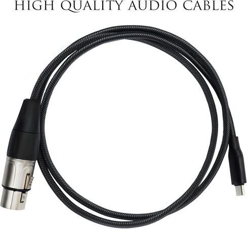 كابل JOMLEY USB C إلى XLR، كابل ميكروفون USB من النوع C إلى XLR أنثى، كابل استوديو توصيل وتشغيل ميكروفون لتسجيل الصوت، الكاريوكي، البث المباشر - 10 قدم/3 متر in Kuwait