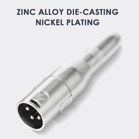 pegcabac XLR 3 Pin Male to 1/4" 6.35mm Female Jack Socket Audio Adapter, Professional Grade Conversion Adapters, Audio Cable Mic Cord Adapter Plug, Silver 4-Pcs in Kuwait