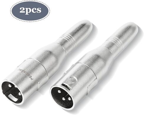 pegcabac XLR 3 Pin Male to 1/4" 6.35mm Female Jack Socket Audio Adapter, Professional Grade Conversion Adapters, Audio Cable Mic Cord Adapter Plug, Silver 4-Pcs in Kuwait