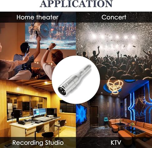 pegcabac XLR 3 Pin Male to 1/4" 6.35mm Female Jack Socket Audio Adapter, Professional Grade Conversion Adapters, Audio Cable Mic Cord Adapter Plug, Silver 4-Pcs in Kuwait