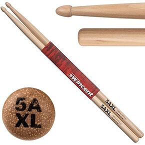 Wincent Drumsticks 5AXL Extended Medium Shoulder Hickory Drumsticks Beaded Wood Tip1 Pair in Kuwait