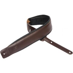 Levy's Leathers 3" Leather Guitar Strap with Foam Padding and Garment Leather Backing; Black (DM1PD-BLK)