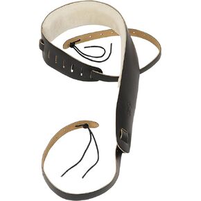 Levy's Leathers PM14-BLK Genuine Leather Banjo Strap with Sheepskin, Black
