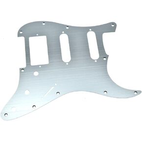 Dopro 11-Hole Aluminum Anodized Modern Style Strat HSS Guitar Pickguard Scratch Plate for American/Mexican FD Stratocaster Silver