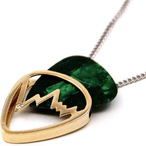 PICKRING Soundwave Shaped Guitar Pick Holder Necklace for Guitarists/guitar picks keeper storage pendant necklace stainless steel music lovers musicians gifts