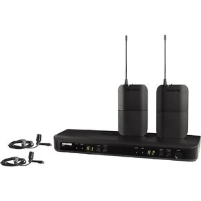 نظام الميكروفون اللاسلكي Shure BLX188/CVL UHF - مثالي للمقابلات والعروض التقديمية والمسرح - عمر البطارية 14 ساعة، نطاق 300 قدم | يتضمن (2) ميكروفونات Lavalier، جهاز استقبال مزدوج القناة | فرقة H11 in Kuwait