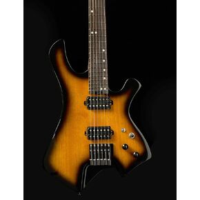 Censtar Headless Guitar,6 String Solid Body Travel Guitar,Roasted Maple Neck and Mahogany Body Stainless Steel Frets Guitar,24 Frets Electric Guitar in Kuwait
