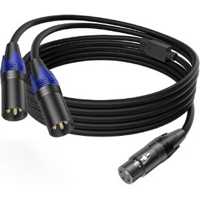 كابل مقسم LanSenSu XLR، 1 XLR أنثى إلى 2 XLR ذكر تصحيح Y كابل مقسم ميكروفون متوازن محول صوت 11.8 بوصة (عبوة واحدة) in Kuwait