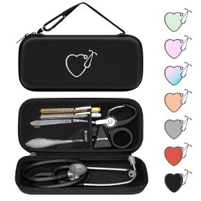 Stethoscope Case for 3M Littmann Classic III, Lightweight II S.E, MDF Acoustica Deluxe, Cardiology IV Stethoscopes -Extra Room for Medical Scissors Reflex Hammer Penlight, Ideal Gift for Nurse Doctor