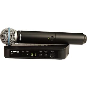 Shure BLX24R/B58 Rack-Mount Wireless Audio System H10 Band (542–572 MHz) – BLX4R Receiver, BLX2 Transmitter with Beta 58A Mic, Up to 14 Hr Battery, 300 ft Range in Kuwait