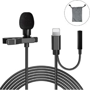 UDEE Microphone Lavalier Microphone 3.5mm Phone Microphone with Listening Interface Mini Portable for Live, Interview, Meeting and Other Scenarios