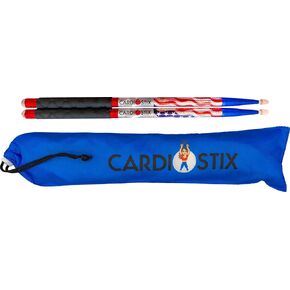 حزمة CardioStix Plus الموزونة (زوج واحد تختاره) 5oz لكل زوج من أعواد طبلة القلب من خشب الهيكوري الأمريكي بطول 2B و16 بوصة مع مقابض جديدة محسنة | للتطبيل واللياقة البدنية والتمارين (العلم) in Kuwait