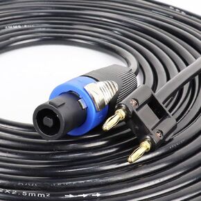 HBU Pack of 2 30 Feet Speakon Male to XLR Female Cable - 2pcs 30ft. Speak-ON Type Plug to 3 Pole XLR Audio Jack Extension Cable - Compatible Studio Stage Mic Microphone Recording Connection Wire